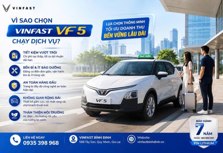 Vì sao chọn vinfast vf 5 chạy dịch vụ