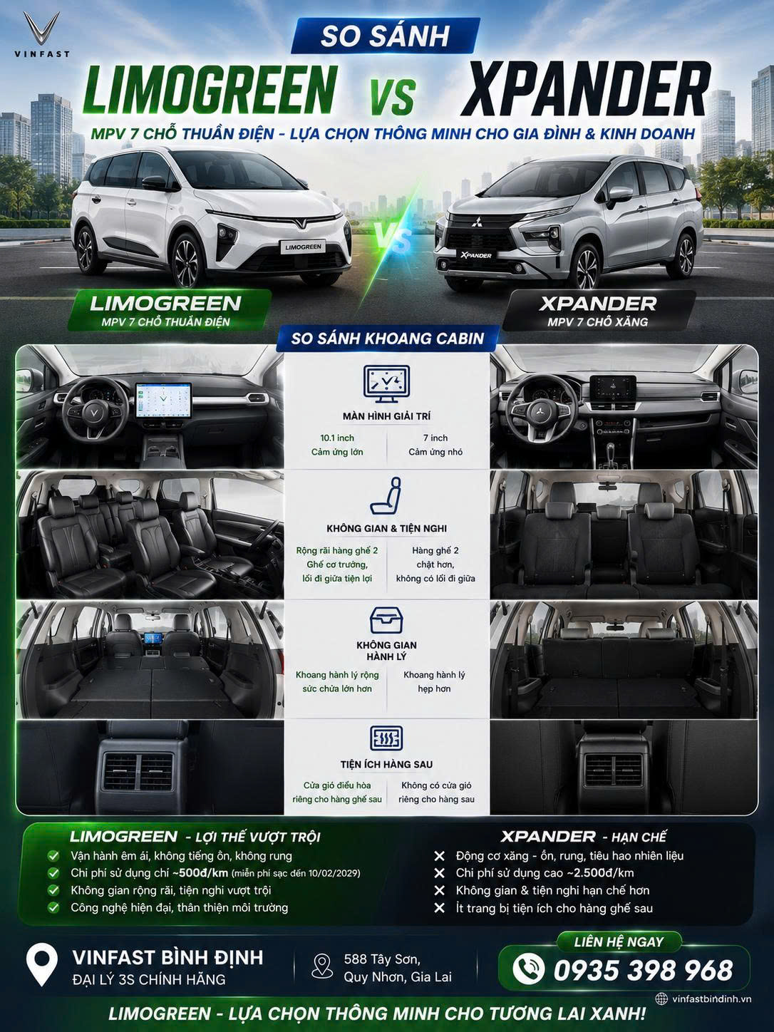 Khoang cabin limogreen và xpander